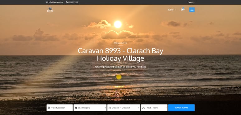 Image of a booking website